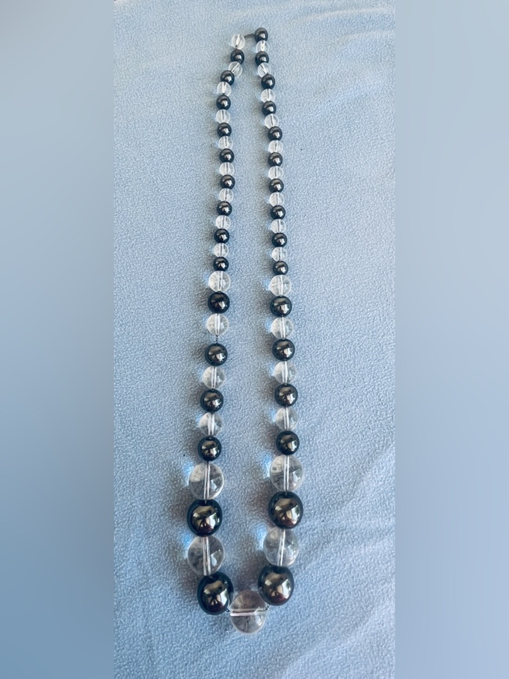 Woman's Black Onyx & Clear Quartz
Necklace